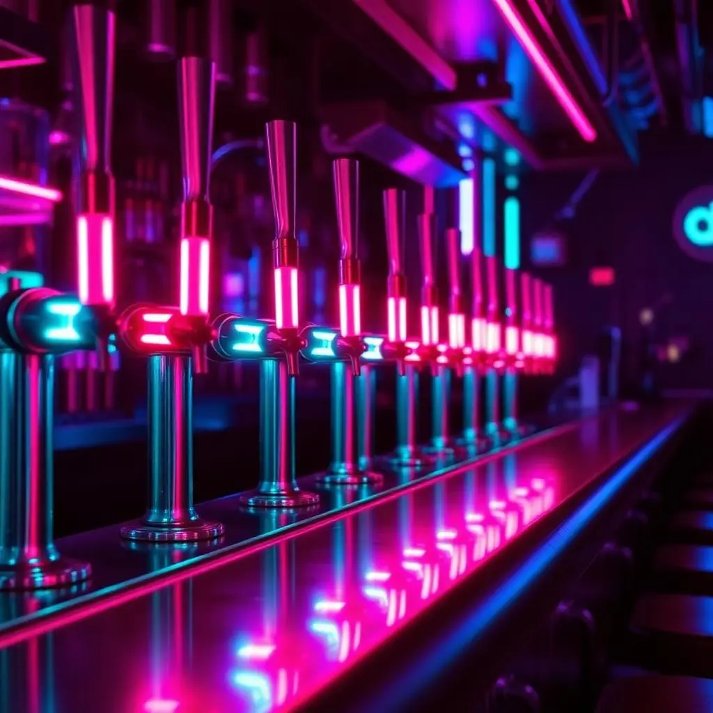 Glowing beer taps